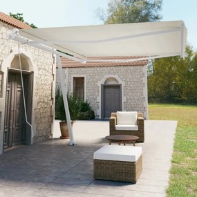 Toldo retrátil manual independente 450x350 cm cor creme