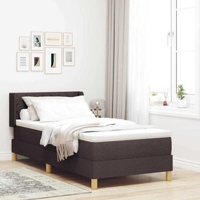 vidaXL Cama Box com colchão Marrom Escuro 190 x 90 cm Poliéster