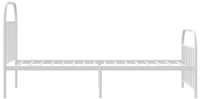 Estrutura de cama com cabeceira e pés 107x203 cm metal branco