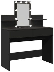 Toucador com luzes LED 100x40x130 cm preto