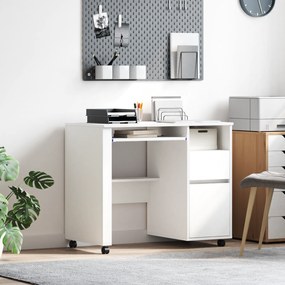 vidaXL Mesa de Computador Branca com Gavetas Branca