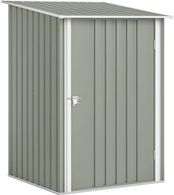 Outsunny Casinha de Jardim Abrigo para Ferramentas em Aço Galvanizado com Porta, 100x104x160 cm, Grigio Chiaro | Aosom Portugal
