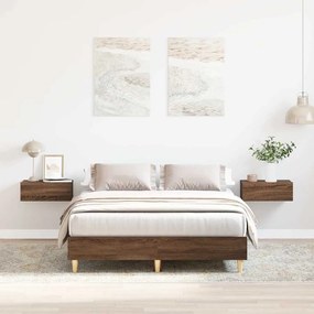 Estrutura de cama sem colchão 120x190 cm carvalho castanho