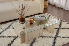 Mesa de Centro Flavio – Travertino – 105x30x65 cm