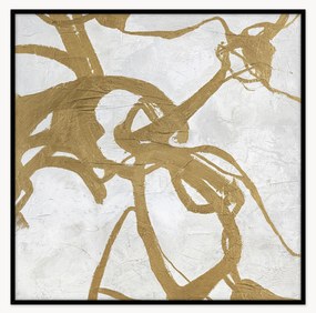 Quadro em tela pintado à mão Goldplay, com moldura de madeira