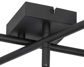 Candeeiro de teto moderno preto 5-luzes ajustável quadrado - Jeana