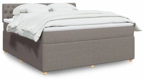 vidaXL Cama com molas/colchão 180x200 cm tecido castanho-acinzentado