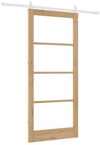 Porta Deslizante vidaXL com Conjunto de Hardware 'ORKDAL'Madeira Sólid