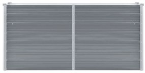 Canteiro elevado de jardim aço galvanizado 160x40x77cm cinzento