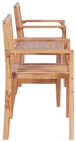 3 pcs conjunto de bistrô teca maciça