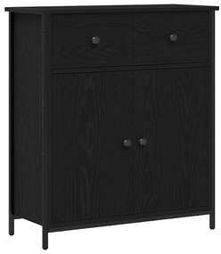 Buffet Preto em Madeira de Carvalho 70x30x80 cm em Madeira Engenharia