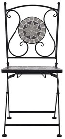 Cadeiras bistrô em mosaico 2 pcs cinzento