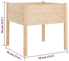 Vasos de jardim 2 pcs 70x70x70 cm madeira de pinho maciça