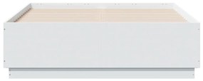 Estrutura cama c/ luzes LED 135x190 cm derivados madeira branco