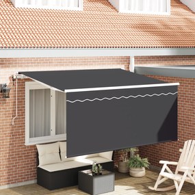 vidaXL Toldo Retrátil Manual Cinzento-escuro 300 x 200 cm Poliéster