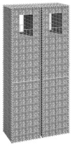 151265 vidaXL Postes/cestos gabião 2 pcs 40x40x180 cm ferro