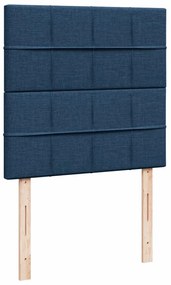 Cama com molas/colchão 100x200 cm tecido azul