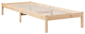 Cama extra longa sem colchão 80x210 cm madeira de pinho maciça