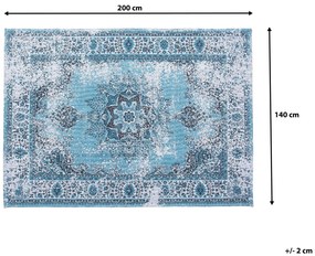 Tapete de algodão azul claro 140 x 200 cm ALMUS Beliani