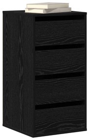 Cômoda de Canto Preto Carvalho 40x41x76 cm Madeira Derivada