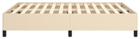 Estrutura de cama sem colchão 140x200 cm tecido cor creme