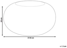 Pufe de juta preta ⌀ 50 cm TIFELT Beliani