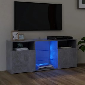 804305 vidaXL Móvel de TV com luzes LED 120x30x50 cm cinzento cimento