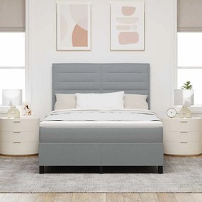 Cama com Estrado e Colchão Cinzento Claro 140 x 200 cm
