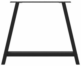 Pés para mesa de jantar em formato A, 2 peças, preto, 100x(72-73) cm,