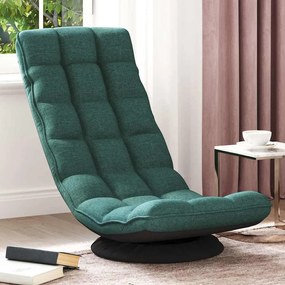 vidaXL Cadeira de piso giratória 70x51x79 cm tecido verde-escuro
