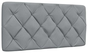 Estrutura de cama sem colchão 100x200 cm tecido cinzento-claro