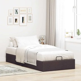 Estrutura de cama otomana sem colchão 90x190 cm castanho escuro