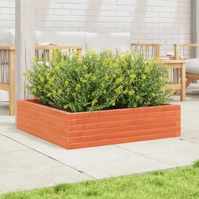 Vaso/floreira de jardim 90x90x23 cm pinho maciço castanho mel