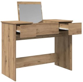 mesa de tocador com espelho Carvalho Artesanal 100x45x76 cm