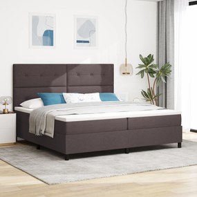 vidaXL Cama Box Spring com Colchão Marrom Escuro 200x200 cm Tecido