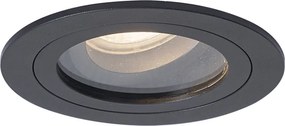 Conjunto de 6 focos embutidos modernos pretos giratórios e inclináveis IP44 - Chuck