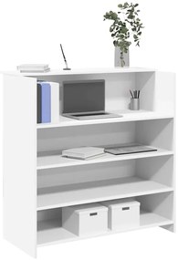 vidaXL Balcão de recepção 100x50x103,5 cm derivados de madeira branco