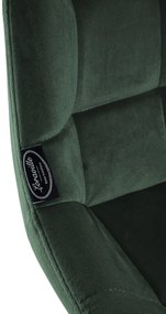 Banco de bar Weston em veludo e com estrutura preta 49 x 104 x 56 cm Verde escuro