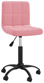 vidaXL Cadeira de jantar giratória veludo rosa