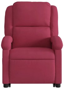 Poltrona massagens elevatória elétrica veludo vermelho-tinto