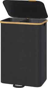 Cesto da roupa suja com tampa, 150L, 52 x 38,5 x 75 cm Preto