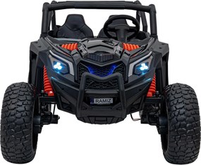 Buggy elétrico para Crianças 24V, 4x4, 4 motores 200W, UTV X3 Off-Road, Rodas de espuma EVA, 2x Assentos Couro ecológico Preto