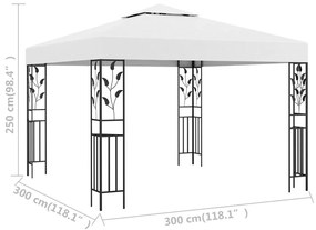 Gazebo 3x3 m 180 g/m² branco