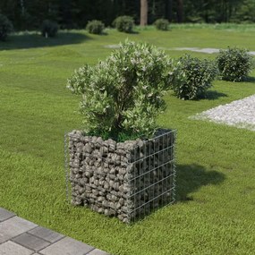 vidaXL Canteiro elevado/cesto gabião 50x50x50 cm aço galvanizado