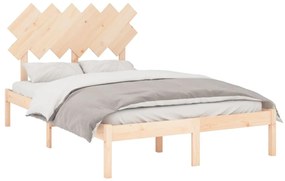 Estrutura de cama casal 135x190 cm madeira maciça