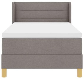 Cama Box com Colchão taupe, 90x200 cm, tecido.