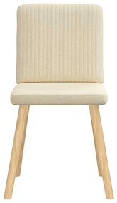 Cadeiras de jantar 6 pcs tecido cor creme
