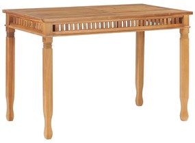 49385 vidaXL Mesa de jantar para jardim 120x65x80 cm madeira de teca maciça