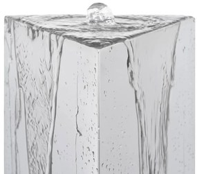 Fonte de jardim triangular com bomba 76 cm aço inoxidável