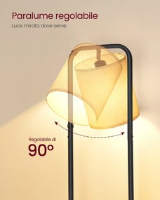 Candeeiro de pé com prateleiras 29,9 x 31,8 x 160,5 cm Preto